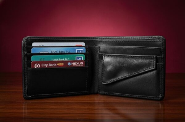 Classic Black Bifold Wallet - Image 3