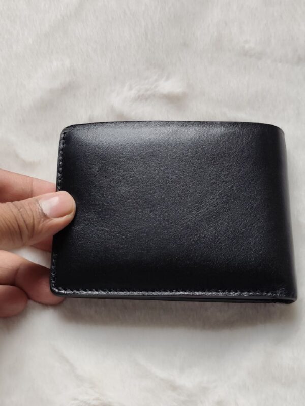 Genuine Cow Leather Wallet for Men (Black) | Premium Minimal Wallet with Wooden Gift Box – Aurniq - Image 3